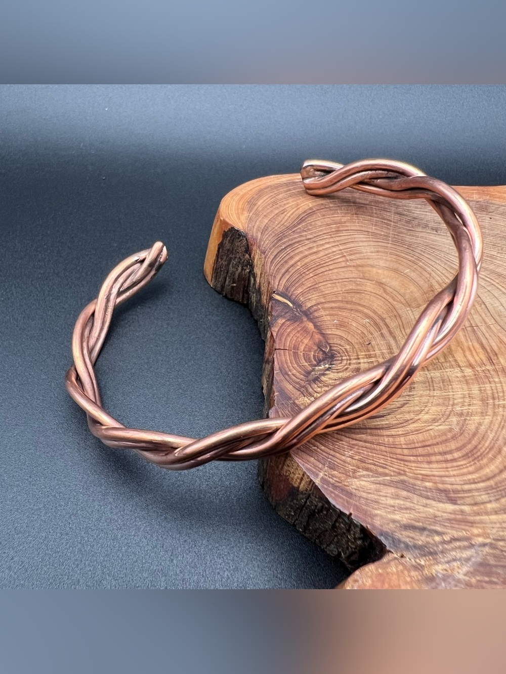 Native American Multi Strand Braided Wire Copper Cuff by Elaine Tahe